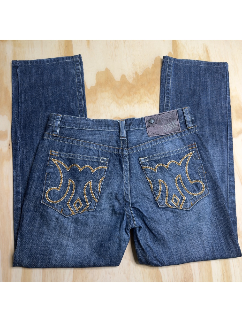 Mek Dnm Blue Natal Straight Washed Denim Jeans Size 32